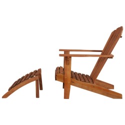 Chaise de jardin Adirondack et repose-pied Bois d'acacia massif 