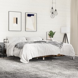 Cadre de lit sans matelas chêne fumé 180x200 cm 