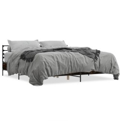 Cadre de lit sans matelas chêne fumé 180x200 cm 