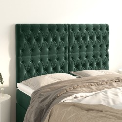 Têtes de lit 4 pcs Vert foncé 80x7x78/88 cm Velours 
