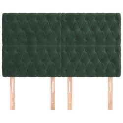 Têtes de lit 4 pcs Vert foncé 80x7x78/88 cm Velours 
