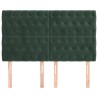 Têtes de lit 4 pcs Vert foncé 80x7x78/88 cm Velours 