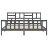 Cadre de lit sans matelas gris 200x200 cm bois massif de pin 