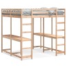 Lit superposé et bureau et échelle 160x200cm bois de pin massif 