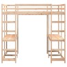 Lit superposé et bureau et échelle 160x200cm bois de pin massif 