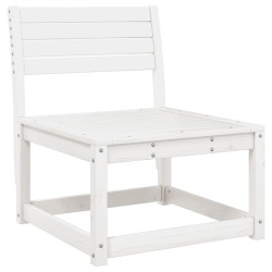Salon de jardin 5 pcs blanc bois massif de pin 