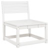 Salon de jardin 5 pcs blanc bois massif de pin 