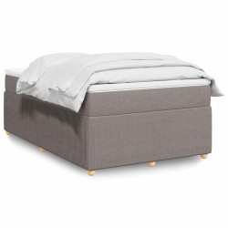 Sommier à lattes de lit avec matelas Taupe 120x200 cm Tissu 