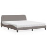 Lit avec matelas taupe 180x200 cm tissu 