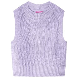 Gilet pull-over tricoté pour enfants lilas clair 140 