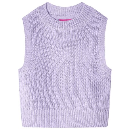 Gilet pull-over tricoté pour enfants lilas clair 140 