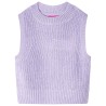 Gilet pull-over tricoté pour enfants lilas clair 140 