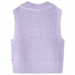 Gilet pull-over tricoté pour enfants lilas clair 140 