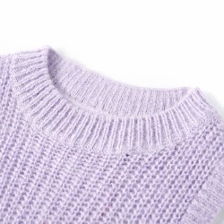 Gilet pull-over tricoté pour enfants lilas clair 140 