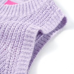 Gilet pull-over tricoté pour enfants lilas clair 140 