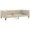 Lit de jour avec gigogne et matelas crème 100x200 cm tissu 