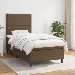 Sommier à lattes de lit avec matelas Marron foncé 80x200 cm 