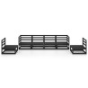 Salon de jardin 6 pcs noir bois de pin massif 