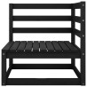 Salon de jardin 6 pcs noir bois de pin massif 