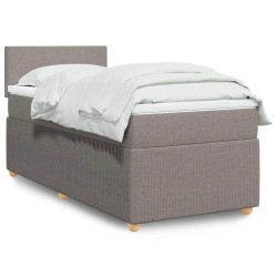 Sommier à lattes de lit avec matelas Taupe 90x200 cm Tissu 