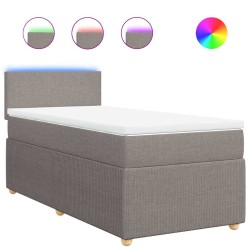Sommier à lattes de lit avec matelas Taupe 90x200 cm Tissu 