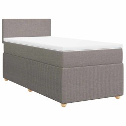 Sommier à lattes de lit avec matelas Taupe 90x200 cm Tissu 