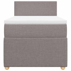 Sommier à lattes de lit avec matelas Taupe 90x200 cm Tissu 
