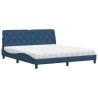 Lit avec matelas bleu 180x200 cm tissu 