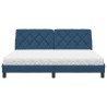 Lit avec matelas bleu 180x200 cm tissu 