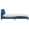 Lit avec matelas bleu 180x200 cm tissu 