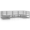 Salon de jardin 6 pcs bois de pin massif 
