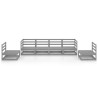 Salon de jardin 6 pcs gris bois de pin massif 