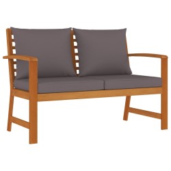 Ensemble à manger de jardin 4 pcs coussins Bois acacia 