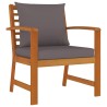 Ensemble à manger de jardin 4 pcs coussins Bois acacia 
