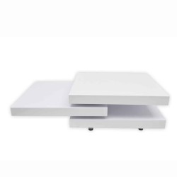 Table basse 3 étagères blanc brillant 