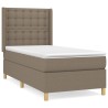 Sommier à lattes de lit avec matelas Taupe 90x190 cm Tissu 