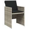 Ensemble à manger de jardin et coussins 9 pcs gris clair rotin 