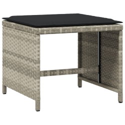 Ensemble à manger de jardin et coussins 9 pcs gris clair rotin 