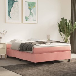 Sommier à lattes de lit avec matelas Rose 140x190 cm Velours 