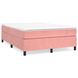 Sommier à lattes de lit avec matelas Rose 140x190 cm Velours 