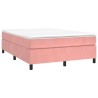 Sommier à lattes de lit avec matelas Rose 140x190 cm Velours 