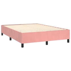 Sommier à lattes de lit avec matelas Rose 140x190 cm Velours 
