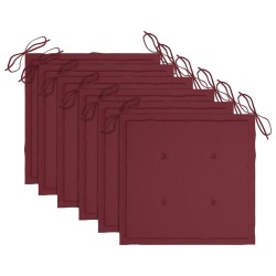 Chaises à manger d'extérieur lot de 6 et coussins Acacia massif 