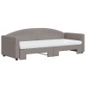 Lit de jour avec gigogne et matelas taupe 80x200 cm tissu 