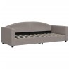 Lit de jour avec gigogne et matelas taupe 80x200 cm tissu 