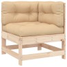 Salon de jardin 6 pcs avec coussins bois massif 