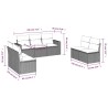 Salon de jardin avec coussins 7 pcs gris clair résine tressée 