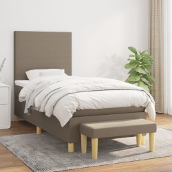 Sommier à lattes de lit avec matelas Taupe 80x200 cm Tissu 