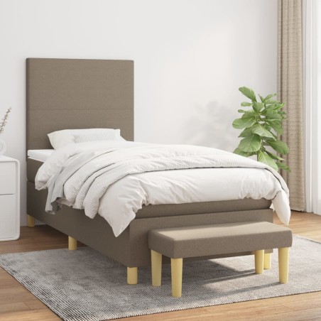 Sommier à lattes de lit avec matelas Taupe 80x200 cm Tissu 