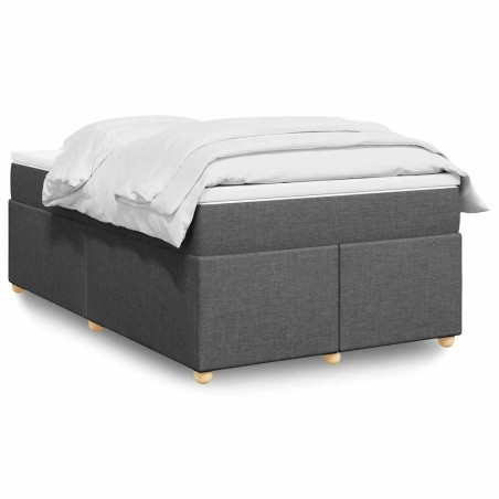 Sommier à lattes de lit avec matelas gris foncé 120x190cm tissu 